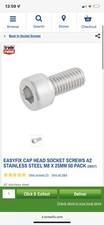 M8 X 25mm Socket Head Cap Screws