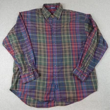 GANT Shirt Mens Large Plaid Long Sleeve Button Oxford Preppy Heritage Twill VTG