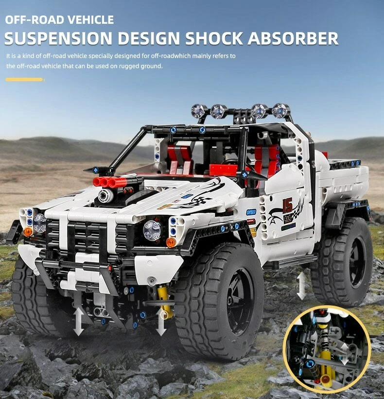 High-tech 4x4 SUV Truck The Silver Flagship Off-road Vehicle Building Blocks - Image 4 of 4