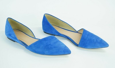 blue pointed flats