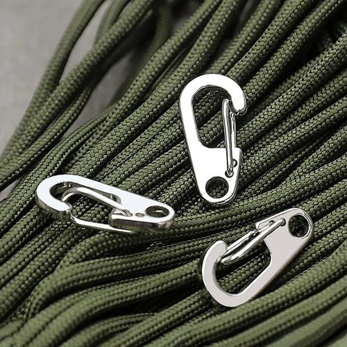 5/10Pcs Mini Carabiner Keychain D-Ring Clip Hang Buckle Survival Outdoor Camping - Picture 2 of 18