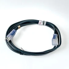 8' 12 Gauge Black Flat Extension Cord with Lighted End