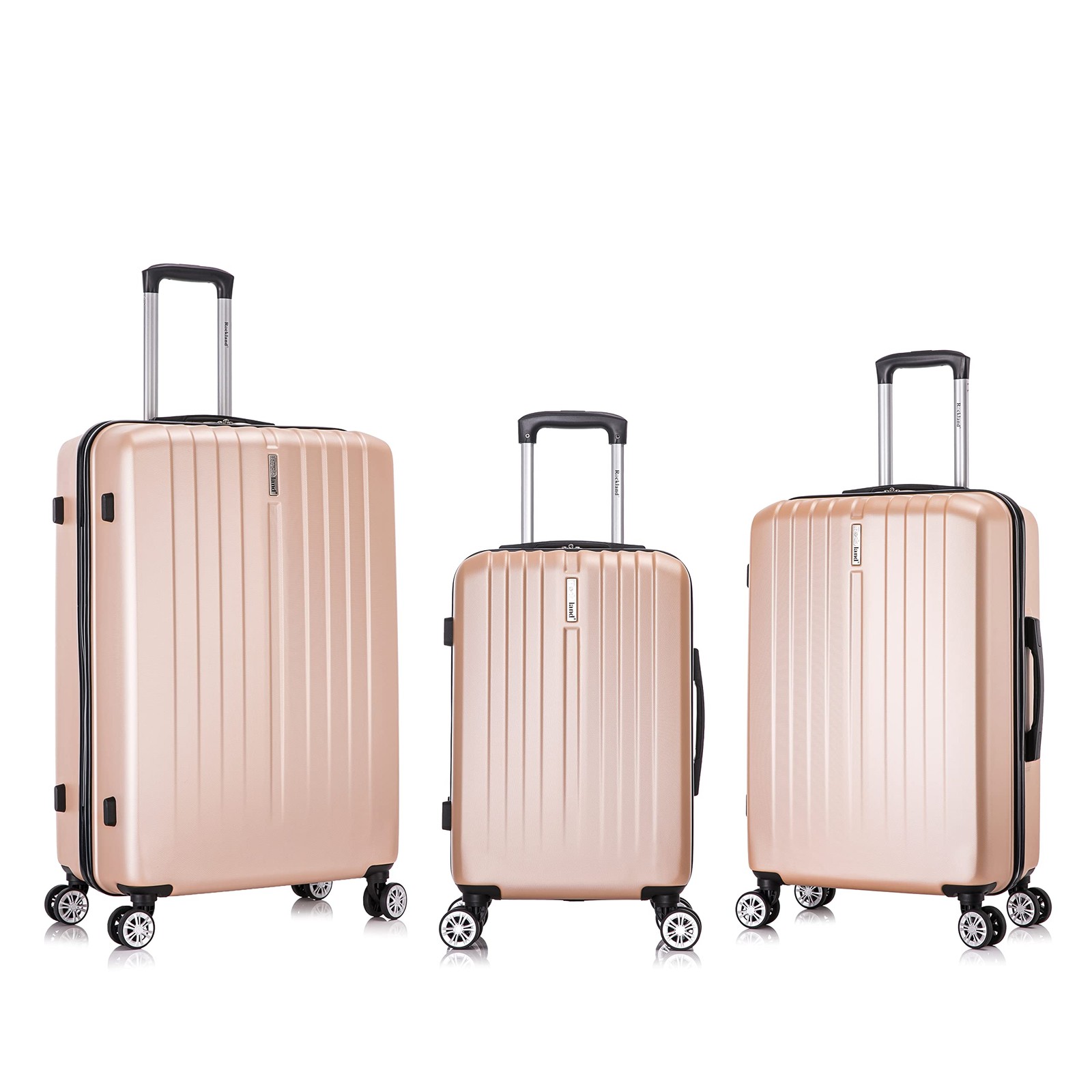 Malibu Hardside Spinner Wheel Luggage, Champagne, 19", 24", 