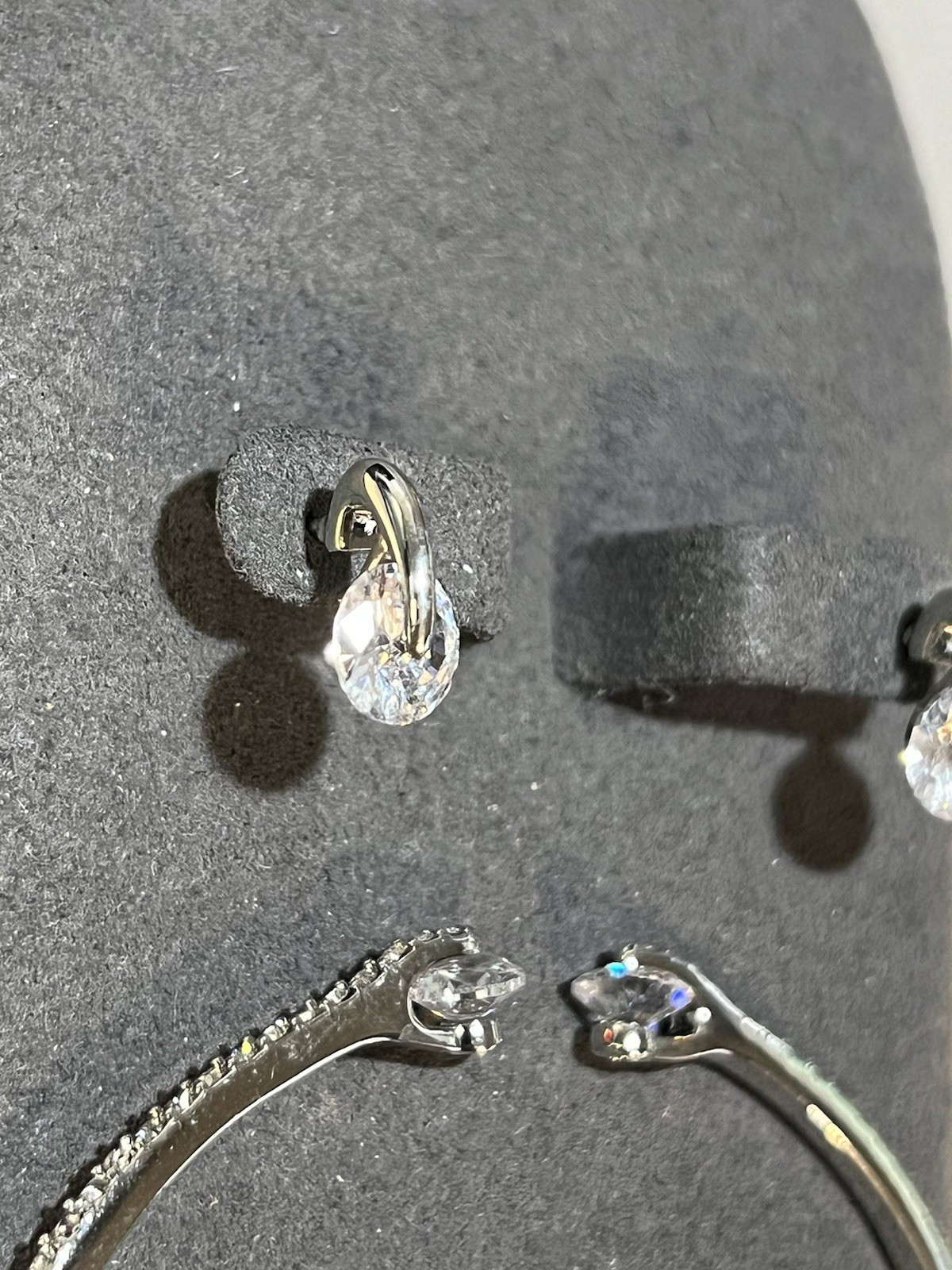 Givenchy Floating Crystal Hinged Cuff Bracelet Si… - image 11