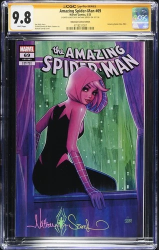 Amazing Spider-Man #69 SPIDER-GWEN VARIANT CGC SS 9.8 signed SKETCH Szerdy NM/MT