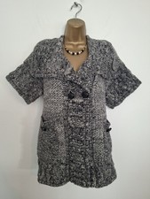 Karen Millen grau Grobstrickjacke Lammwolle Kaschmir und Angora Mix Größe 1 (8)