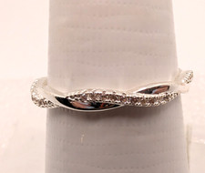 Silver Tone Cubic Zirconia Twist Eternity Band Ring Size 9