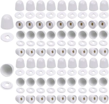 64 Pieces Universal Toilet Bolt Caps, round Plastic Push-On Toilet Bolts Cove...