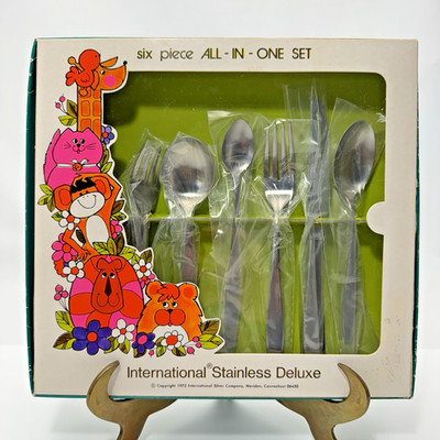 NEW Vintage 1973 International Deluxe TODAY Stainless 6-Piece Youth Set RARE!!!