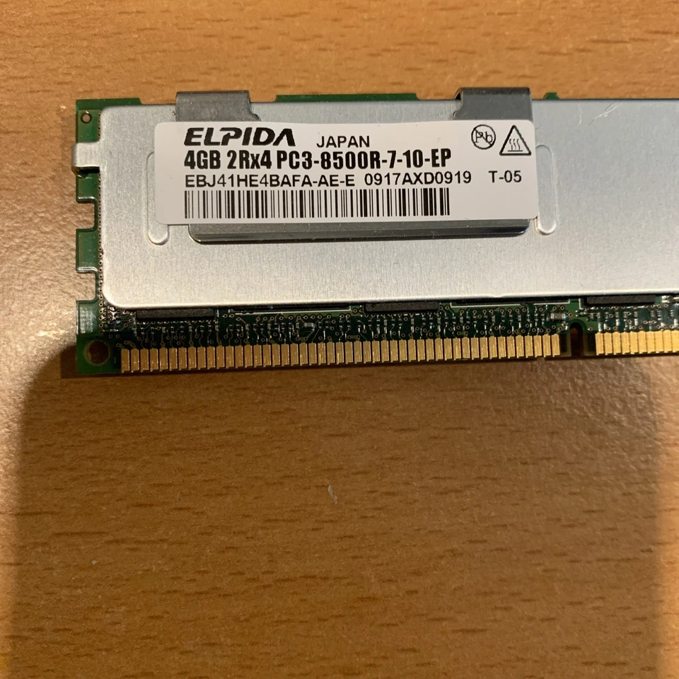 ELPIDA (EBJ41HE4BAFA-AE-E) 4GB 2Rx4 PC3-8500R ECC DDR3 Server Memory Ram - Image 2 of 2