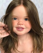 40in Painted Toddler Girl Reborn Doll Unfinished Kit Smile Face Rooted Hair Gift