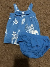 Carters Blue Animal Dress With Diaper Cover 3M