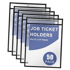 Heavy Duty Dry Erase Pockets 9x12, Job Ticket Holders 50 Pack 9 x 12 50 pack