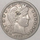 1909-D Barber Quarter - 90% Silver.  Very Nice Coin - Full Liberty.