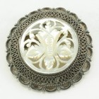 MOP Carved, Flower Sterling Silver Pendant