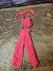 Vintage Barbie Best Buy #7813 Red White Polka Dot Halter Top & Pants 1974 Scarf