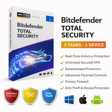Bitdefender Total Security 2026 3 Years 1 Device Windows,MAC,ANDROID 