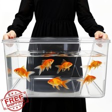 Geelin 7 Gal Square Plastic Fish Tank Clear Shatterproof Bowl