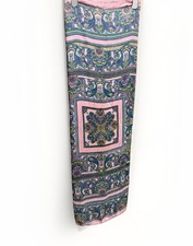 Women's Pink Colorful Bright Paisley Indian Scarf Neck Wrap 25x52" Accessory