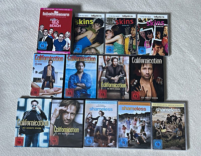 Californication Staffel 1-6 - Shameless 1-3 - Skins 1-3 - DVD Serienpaket -FSK18