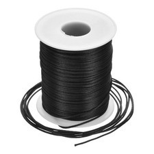 Nylon Satin Cord 1.5mm, 109 Yard Nylon String for Bracelet Thread Black