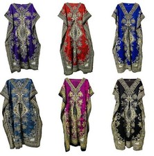 Long Kaftan Dress Women Caftan Tunic Dress Hippy Boho Maxi Plus Size Night Gown