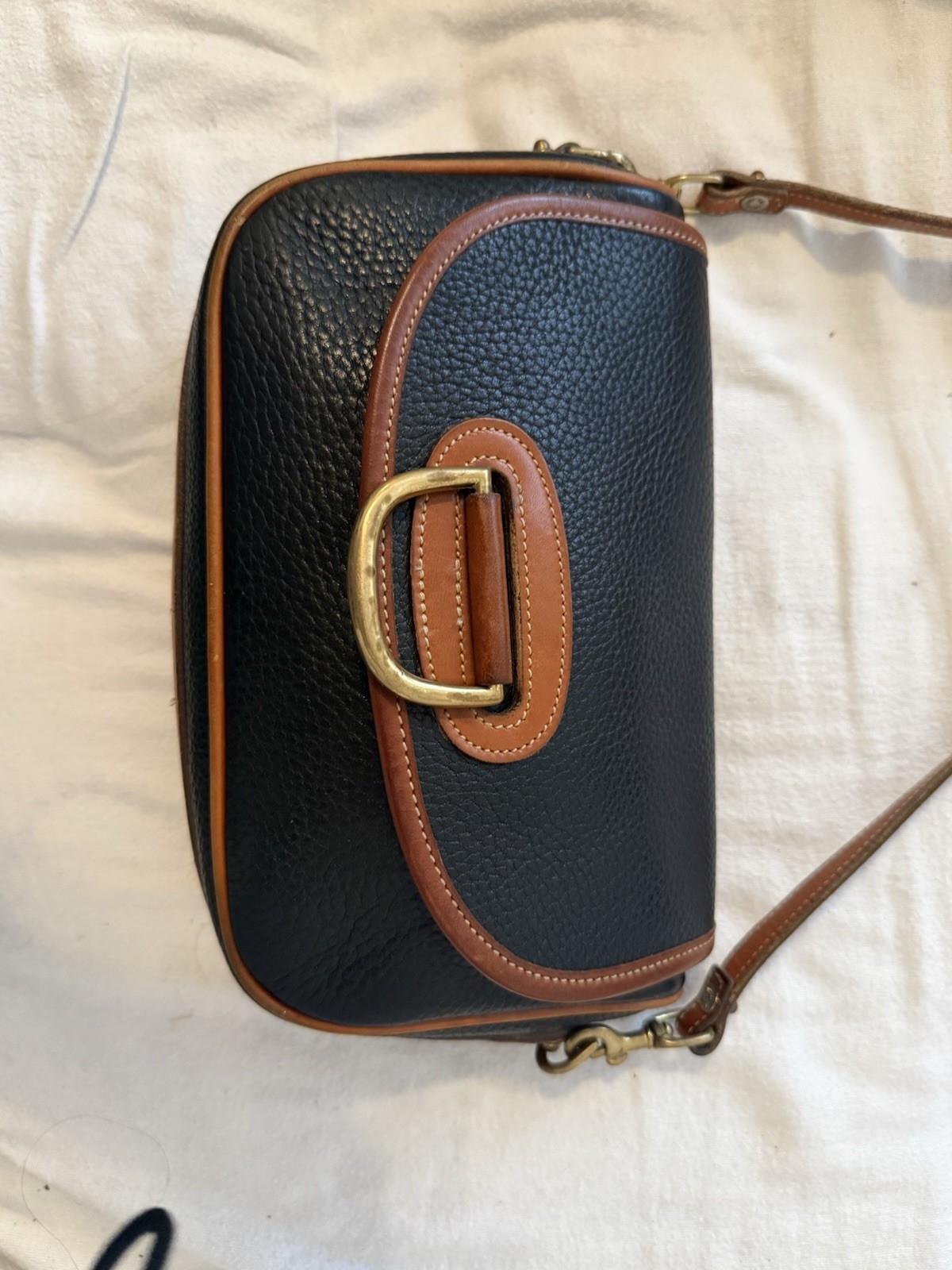 vintage dooney and bourke crossbody black leather With Rare Duck Charm image 3