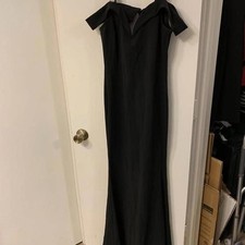 Fashion Nova Elegant Black Evening Dress with Embellished Strap
