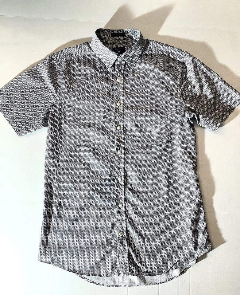 Camisa Manga Corta GANT Talla M 39 Blanca con Repetición Azul Patrón G Algodón Marruecos Foto 2 de 4
