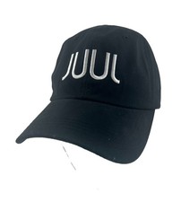 JUUL Brand Embroided Logo Baseball Hat Ball Cap Black And White SZ L Hat