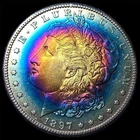 1897-S Morgan Silver Dollar - Beautiful, Natural  Rainbow Toned 90% Silver