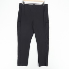 Athleta Wander Slim Pants Womens 16 Black Stretch Recycled Nylon Rear Zip Pocket