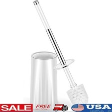 Compact Toilet Brush Holder Hidden Handle Durable Bristles Space Saving Design