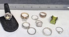 Sterling .925 Assorted Lot of Designer and vtg rings 53g  10 rings
