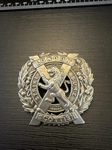 London Scottish Original British Army Cap Badge WW1 -lugs/pin Y15