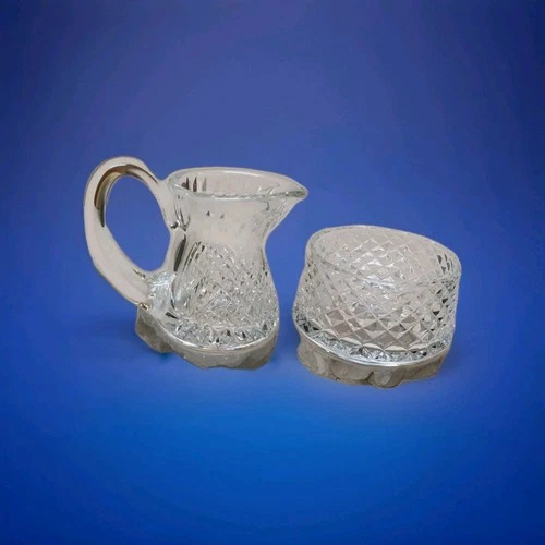 Vintage Waterford Crystal Alana Creamer & Sugar Bowl Cut Crystal