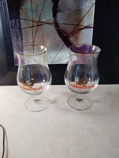 Set of 2 Gulden Draak .25L Tulip Shaped Beer Glasses Made In Germany