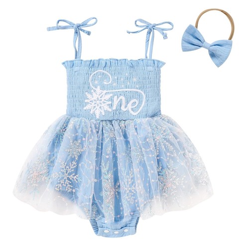 Baby Girl 1st Birthday Clothes One Year Old Tulle Romper Sleeveless Bodysuit ...