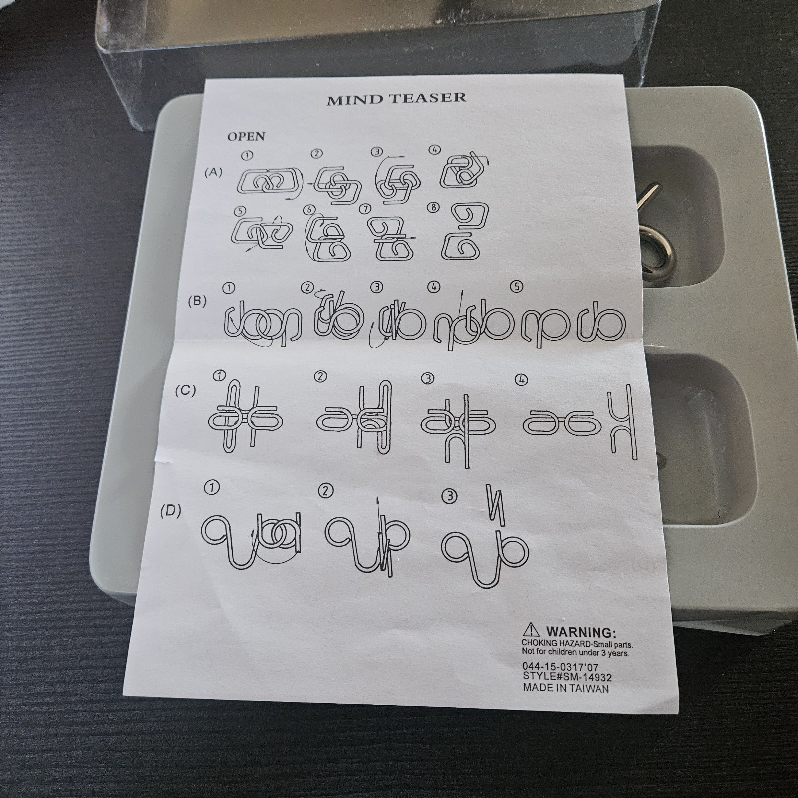  Mind Teaser Puzzle Set 2007 Target 4 Different Puzzle Plus Instructions 