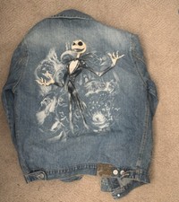 Disney Nightmare Before Christmas Denim Jean Jacket Jack Skellington Size M 