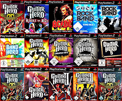 PS2 GUITAR/BAND HERO AUSWAHL: World,Aerosmith,Greatest Hits, GH 1,2,3,Rock Band*