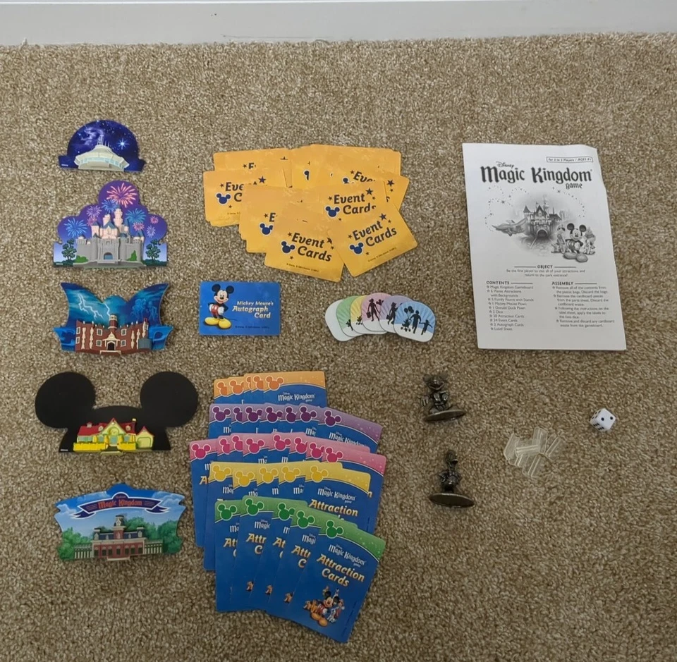Disney Magic Kingdom Board Game 2004 Hasbro Parker Brothers INCOMPLETE - Image 4 of 4