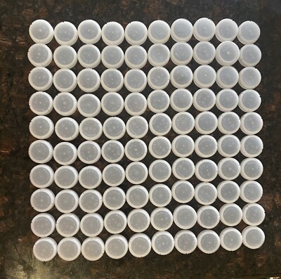 100 Counts Of Water Bottle Caps, White Colour , For Craft 
