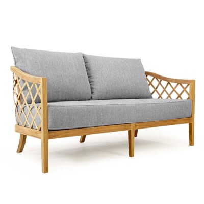 Loungesofa 2-Sitzer Diro studio-THP  A Teak 150cm Premium Vipcotex Auflagen