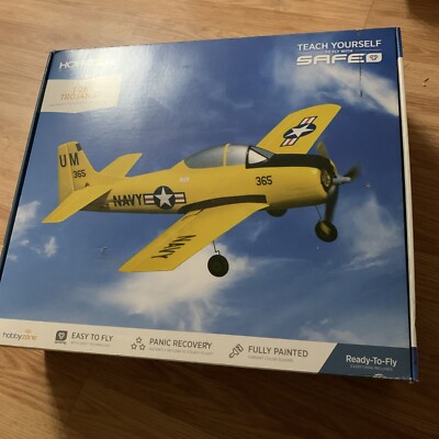 E Flite Umx Trojan T 28 New/ Yellow/ 1 S battery New Receiver with Trans