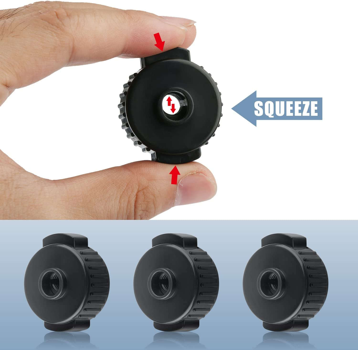 6Pcs Quick Release Cymbal Nuts, 8Mm Cymbal Mate Nut Black Plastic