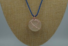 White Sea Glass Pendant: Large Spherical Shape P 159 