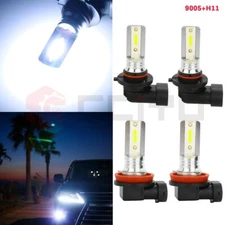 New 4x H11+9005 LED Headlight High Beam / Low Beam Bright 35W 6000K White bulbs
