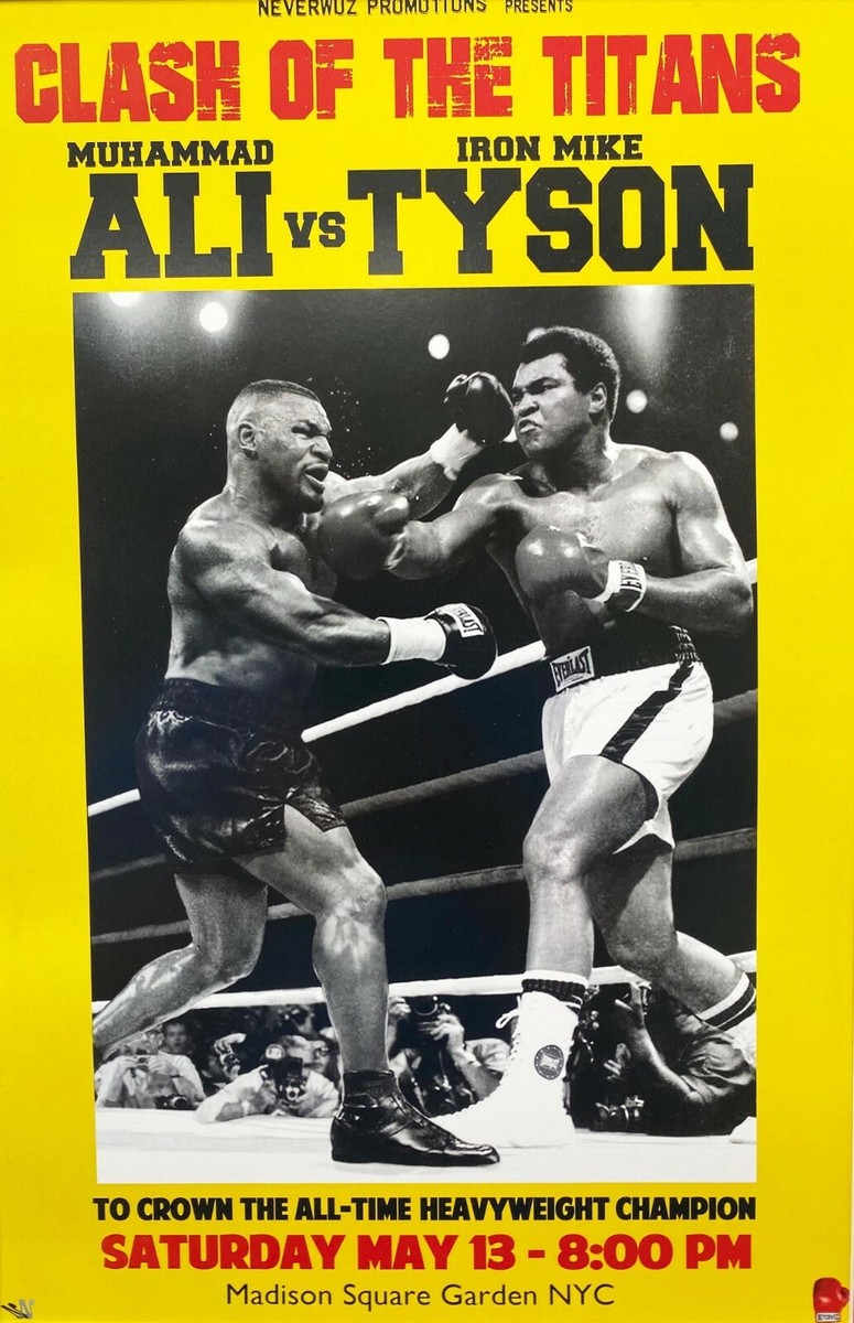 額装済/モハメドアリ Ali vsタイソン Tyson/アートポスター Clash of the Titans
