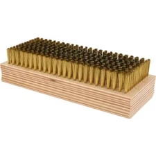 PRO SOURCE Fine Wire Brush: 0.005" Brass Filament in 2-5/8" x 6-1/2" Wood Block